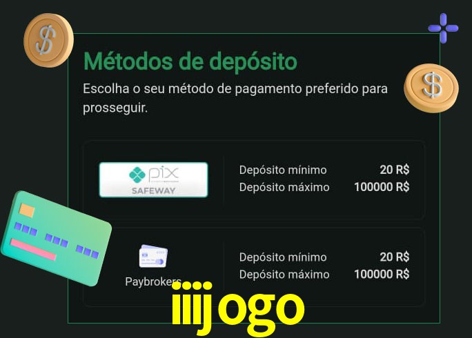 O cassino iiijogo oferece uma grande variedade de métodos de pagamento